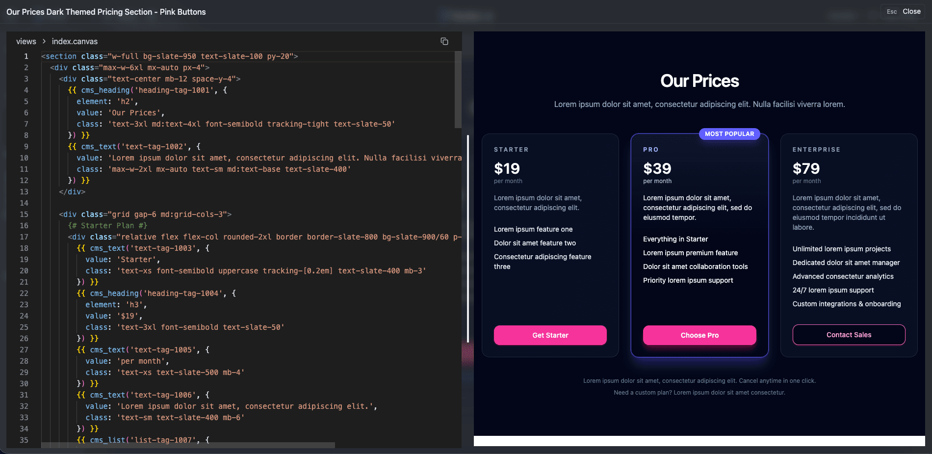 UI and Code view