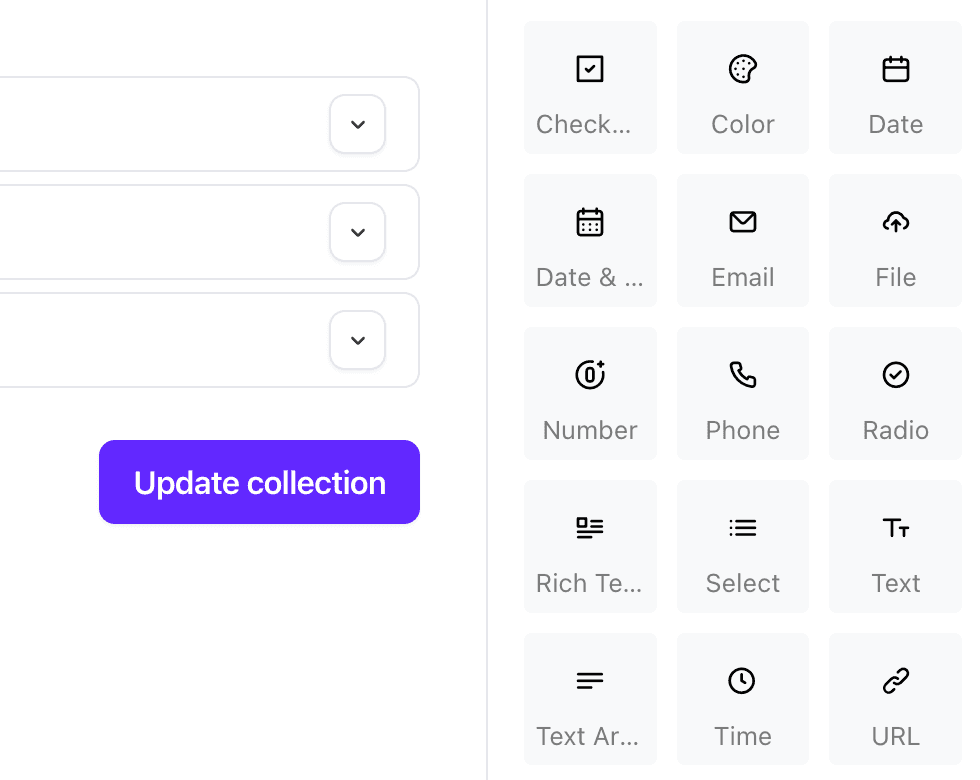 Collection field types